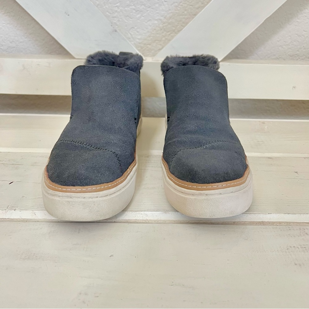TOMS PAXTON SLIP ON CHUKKA SNEAKER SHOE FORGED IRON GRAY LEATHER WOME’S 6.5